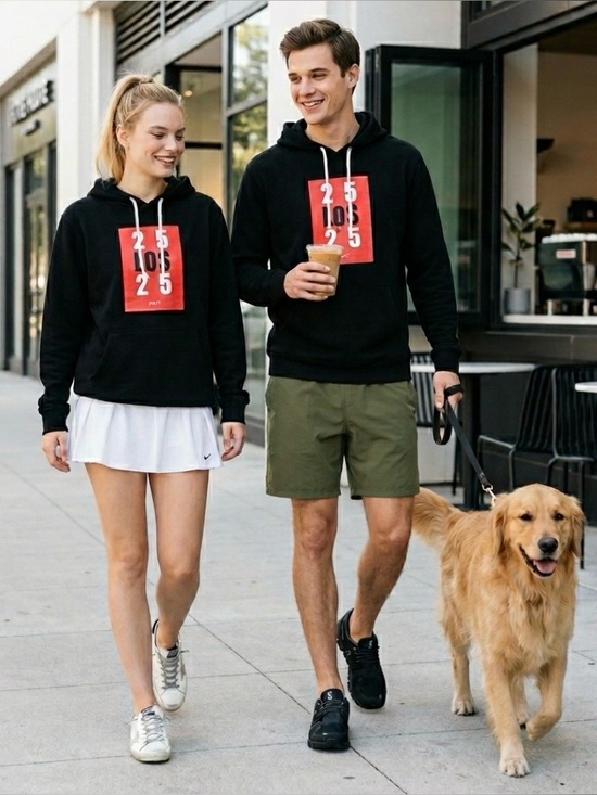 Pact Tops - NWT Pact One for All Organic Cotton 25 for 25 Graphic Hoodie Black Unisex XS